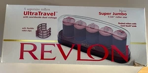 REVLON 5 JUMBO VELVET FLOCKED HOT ROLLERS CURLERS CLIPS -Dual Volts World Travel - Picture 1 of 12