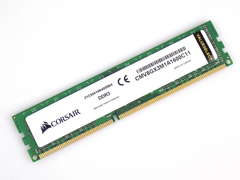 8GB Corsair CMV8GX3M1A1600C11 DDR3-1600 PC3-12800 CL11 1.5V Arbeitsspeicher RAM - Bild 1 von 1