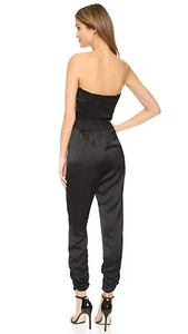 Parker Carmela Strapless Jumpsuit in Black Medium NWT $298 Style# P5K2465CS - Picture 1 of 6