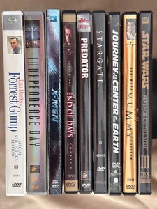9 DVD Movie Lot Schwarzenegger, Hanks, Fraser,  Star Wars Like new Media Mail - Picture 1 of 3