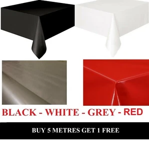 Premium Plain Tablecloth Wipe/Clean Vinyl Oil Cloth PVC Table Protector Fabric - Picture 1 of 5