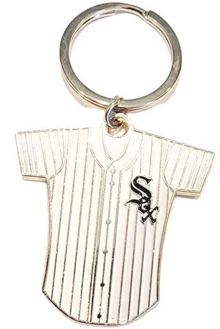 Chicago White Sox Keychain Metal Baseball Tee TShirt Pinstripes Keyring Gift Cover