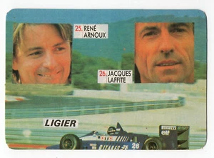 1987 Portugese Pocket Calendar F1 Ligier Team - Rene Arnoux & Jacques Laffite - Picture 1 of 2
