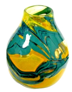 Ground Up Glass GUG Hand Blown Cabinet Swirl Vase Made In Georgia USA modern art - Picture 1 of 6