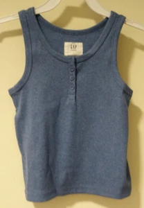 NWT Gap Teen Blue Ribbed Knit Cropped Tank Top Girl's Size L / 10 - Picture 1 of 1