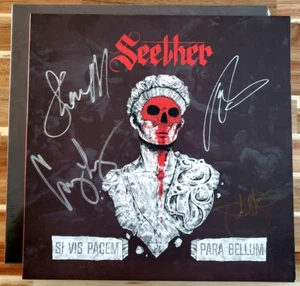 SEETHER SI VIS PACEM PARA BELLUM SIGNED RECORD & Patches & Vinyl Record Mats - Picture 1 of 5