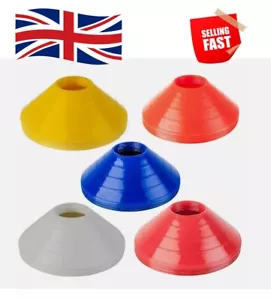 25 x Plastic Marker Cones Mini Space Markers Discs Football Rugby Sports Fitness - Picture 1 of 2