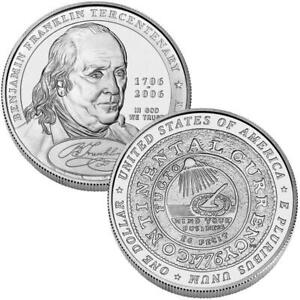  (1) 2006 P Ben Franklin Founding Father $1 MS/UNC Silver Dollar (CAPSULE ONLY)