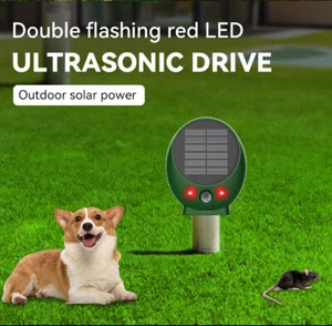 Solar Ultrasonic Garden Deterrent Repeller Animal Bird Cat Scarer Pest Fox Dog - Bild 1 von 11