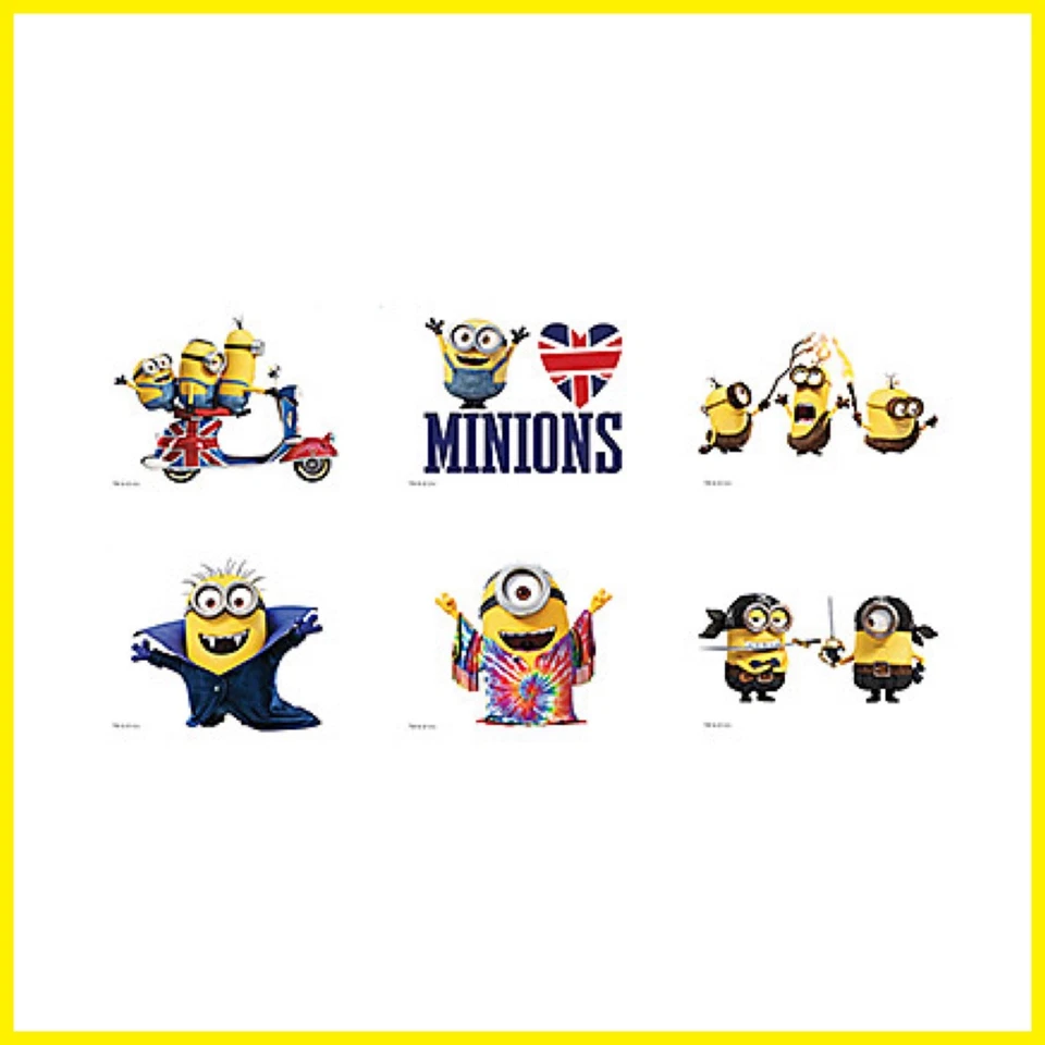 Minions Tattoos x 12 - Loot Bags - Party Favours - Birthday - Minions Movie 2015 - Image 1 of 1