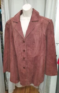 Burgandy/Brown Sued Coat - 16/18-Centigrade - Picture 1 of 4