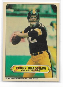 Tarjeta adhesiva Terry Bradshaw 1983 Topps #3 cantidad de patio - Imagen 1 de 1