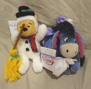 Disney Store Beanbags Sugar Plum Fairy Eeyore & Snowman Pooh NWT - Picture 1 of 5