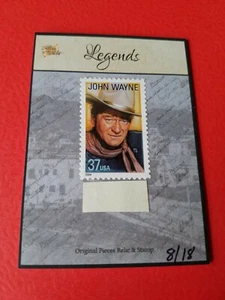 SELLO Y TARJETA RELIQUIA JOHN WAYNE #d 8/18 2018 LAS PIEZAS DE BARRA DEL PASADO EL DUQUE - Imagen 1 de 2