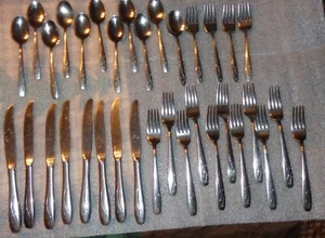 HTF Wallace Stainless STARGLOW Flatware Set 59 Floral VTG Knives, Forks, Spoons - Picture 1 of 15