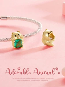 Voroco Único Plata de Ley 925 Pequeño Hámster Dije Ajuste Pulsera Regalo Joyería - Imagen 1 de 13