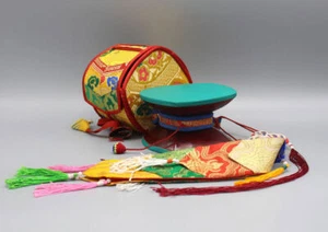 5inch Hand-painted Ceremonial Wooden Joad Drum Damaru - Picture 1 of 4