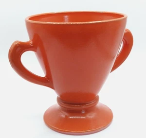Vintage Hazel Atlas Platonite Red Maroon Handled Open Sugar Bowl Opaque Glass - Picture 1 of 11