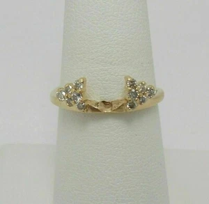 1.24 Ct Round Cut Moissanite Enhancer Wrap Engagement Ring Yellow Gold Plated - Picture 1 of 6