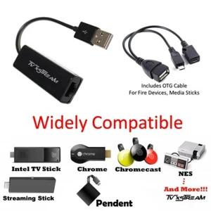 Ethernet Adapter für AMAZON FIRE STICK + NEU Fire TV3 - PLUG N PLAY - TV xStream - Bild 1 von 3