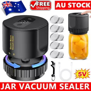 Electric Mason Jar Vacuum Sealer Kit for Wide Mouth and Regular Mouth Mason Jars - Picture 1 of 12