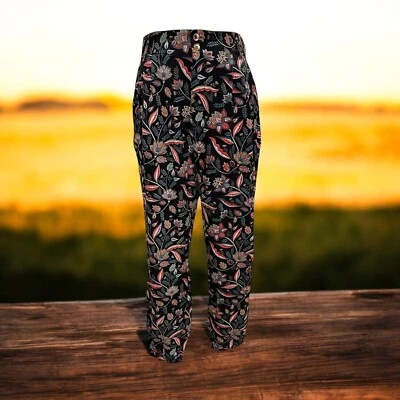 Floral Print Leggings M Boho Retro Chic Casual Summer Gym Walk/Running Festival - Image 1 of 4