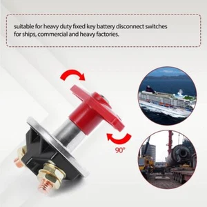 Battery Cut-off Heavy Duty Electrical Switch Fixed Key Battery Isolator RV - Foto 1 di 11