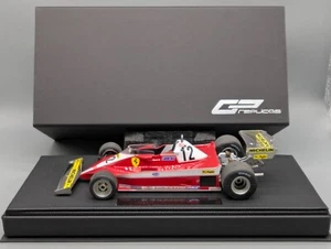 Modellini auto 1:18 GP Replicas Ferrari 312 T3 #12 G. Villeneuve piastra in pelle IMBALLO ORIGINALE - Foto 1 di 16