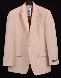 NEW Bobby Jones Tailored Clothing Tan Linen Wool Blend Sport Coat Jacket 42 R