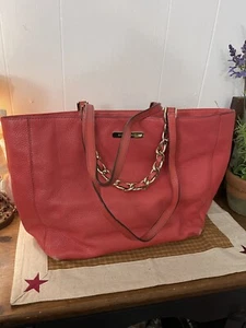Michael Kors leather tote Bag chain detail pebble soft Leather - Picture 1 of 9