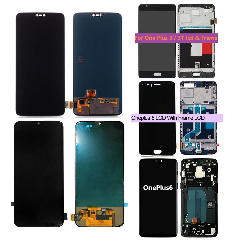 LCD Display Touch Screen Digitizer Replacement Frame For OnePlus 3 3T 5 5T 6 6T - Image 1 of 4