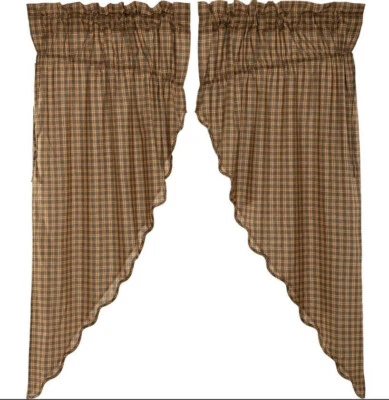 Cedar Ridge Prairie Short Panel Scalloped Valance Set by Oak & Asher VHC Brands - Image 1 of 4