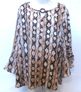 Blusa grande con estampado de piel de serpiente EST 1946 para mujer - Imagen 1 de 6