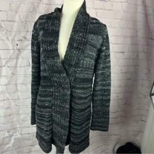 Coldwater Creek Charcoal long cardigan Sweater sz L - Picture 1 of 9