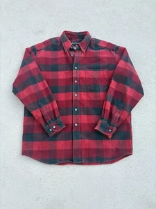 VINTAGE Eddie Bauer Flanellhemd mit Knopfleiste Medium rot isoliert kariert Outdoor - Bild 1 von 7