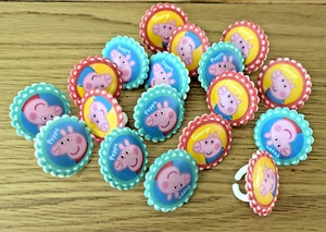 18 X Peppa Pig Rings Kids Birthday Party Loot Bag Fillers Children Pig - Picture 1 of 3