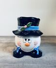 Frosty The Snowman Small Ceramic Cookie Jar Hat Lid 6.25” Young Inc