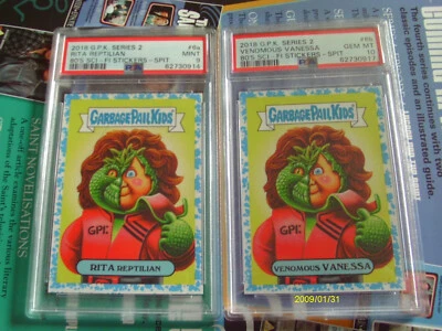 PSA GPK Garbage Pail Kids Blue Border Matching Pair Oh the Horrible SCI FI #99 - Image 1 of 4