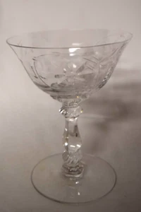 Heisey Glass Goblet Wine Low Sherbet Jamestown Stem Narcissus Cutting Patten - Picture 1 of 3