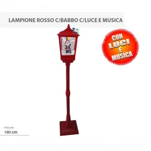 LAMPIONE NATALIZIO ROSSO CON LUCI MUSICA MOVIMENTO EFFETTO NEVE H.180CM ART.4313 - Foto 1 di 1
