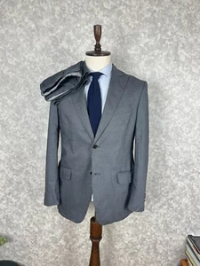 Etro Milano Gray Striped Cotton Peak Lapel Silk Lining Suit 40, EU 50 W33 L30 - Picture 1 of 15