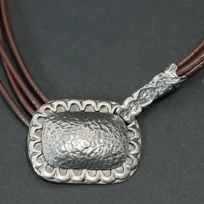 Colgante Silpada Israel plata de ley 4 hilos cuero marrón con cierre frontal  Foto 1 de 4