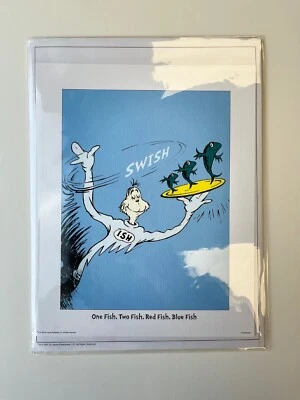 Dr. Seuss "Un pez, dos peces, peces rojos, peces azules" - Impresión artística Foto 1 de 2