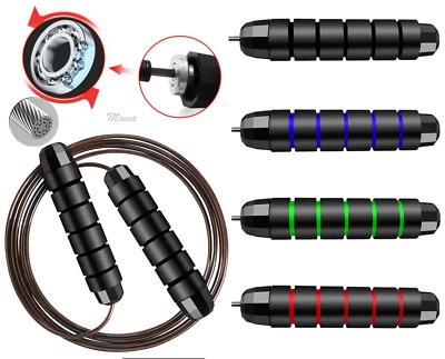 TOP Profi Springseil Kugellager Stahlseil Boxen Hüpfseil Sprungseil Seilspringen - Bild 1 von 4
