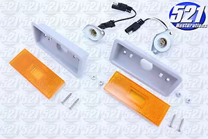 Conjunto de conjuntos de marcadores delanteros carcasas de lentes ámbar aptas para 70 RoadRunner GTX Mopar - Imagen 1 de 1