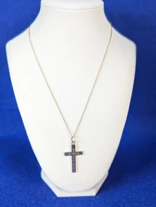 Collana con ciondolo croce vintage 18" Barton Allen Ballou BAB 1-20° 12k GF Christian - Foto 1 di 10