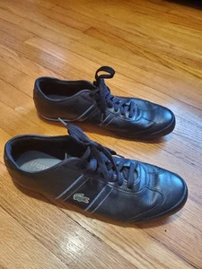 AUTHENTIC MENS LACOSTE CHAYMON BLACK BLACK WHITE GREEN SPORT SNEAKERS SHOES 13 - Picture 1 of 7