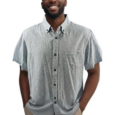 Billabong Shirt Men Size Large Grey Short Sleeve Casual Dress Button Down - image 1 of 4