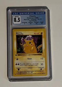 1999 Pokémon Base Set 1st Edition Shadowless Pikachu Red Cheeks #58 CGC 8.5 - Picture 1 of 2