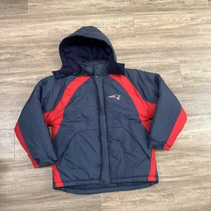 Vintage 90's New England Patriots NFL Football Puffer Jacket Size Large 16/18 - Picture 1 of 10
